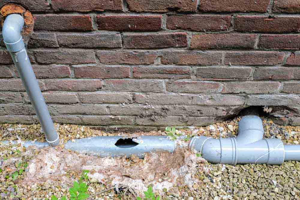 damaged sewer line